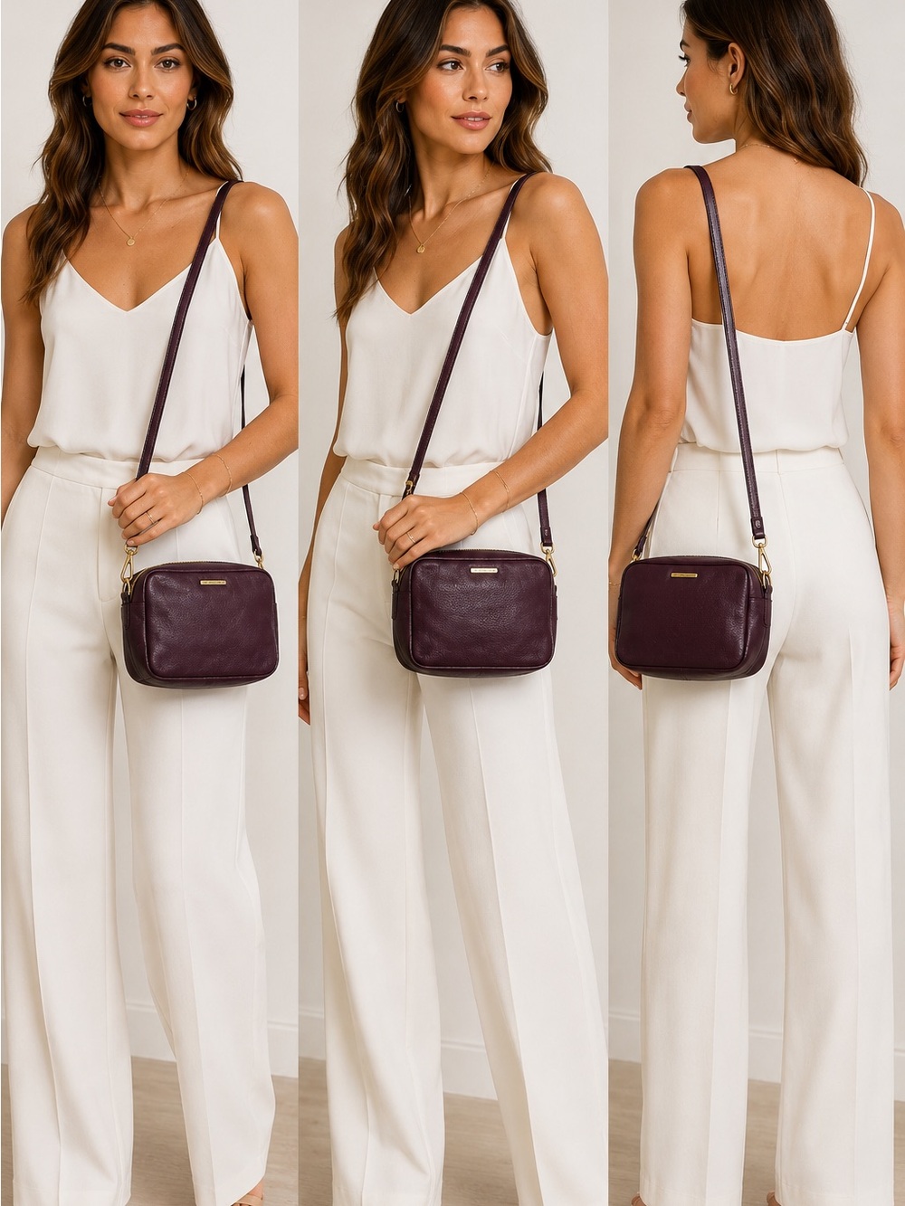 Rebecca Minkoff 100% Leather Crossbody Bag – Wine Purple – NWOT